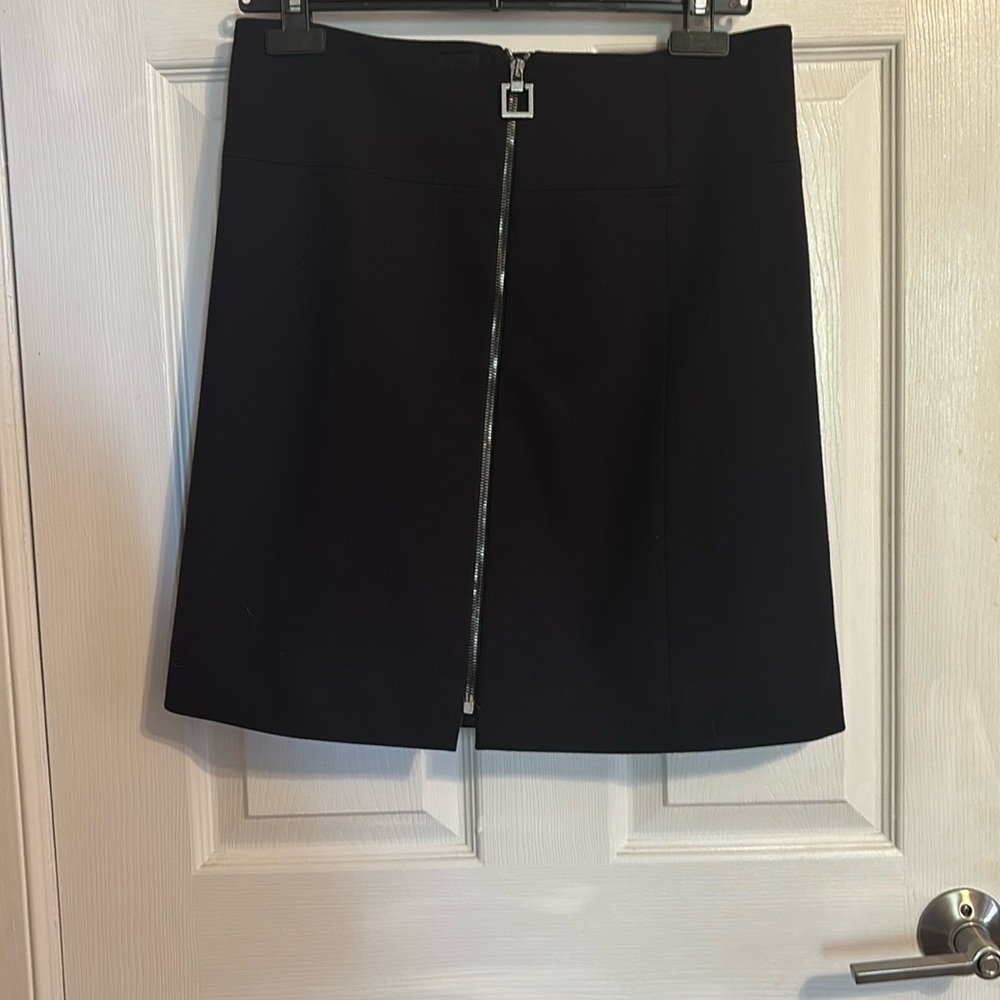 Black Mini A-Line Skirt with Slit